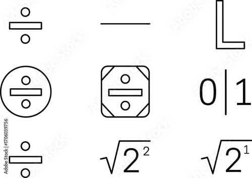 Mathematical symbols and notations vector illustration set