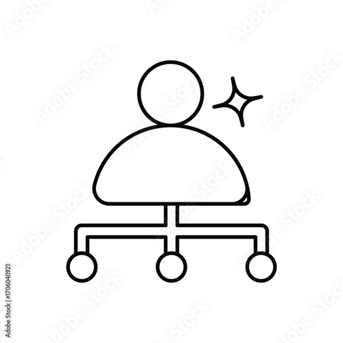 Organizational chart icon with white background vector stock illustration