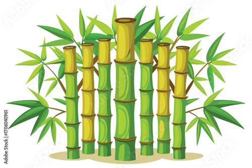 Serene Bamboo Grove A Vector Illustration of Nature's Tranquility