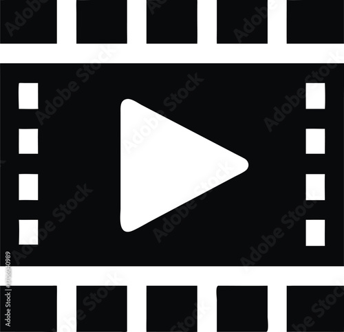 Blue gradient play button arrow icon for media playback isolated on white background isolated on transparent background