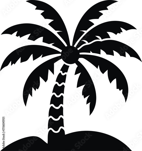 Vibrant tropical palm tree with coconuts on a sunny beach scene isolated on white background isolated on transparent background