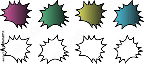 Abstract Organic Shape Collection: Fluid Round Forms and Gradient Liquid Blobs Crafted with Pucker and Bloat Vector Techniques
