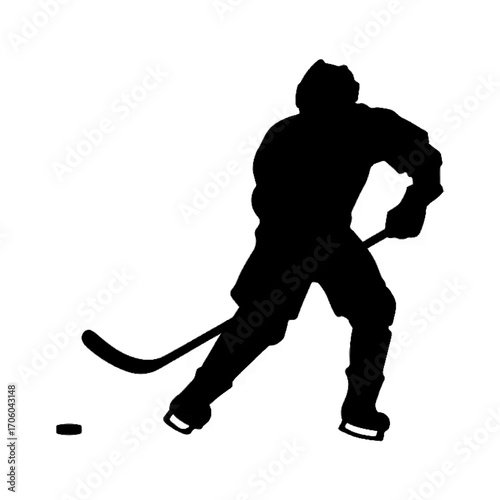 Hockey Player Silhouette - Wi...