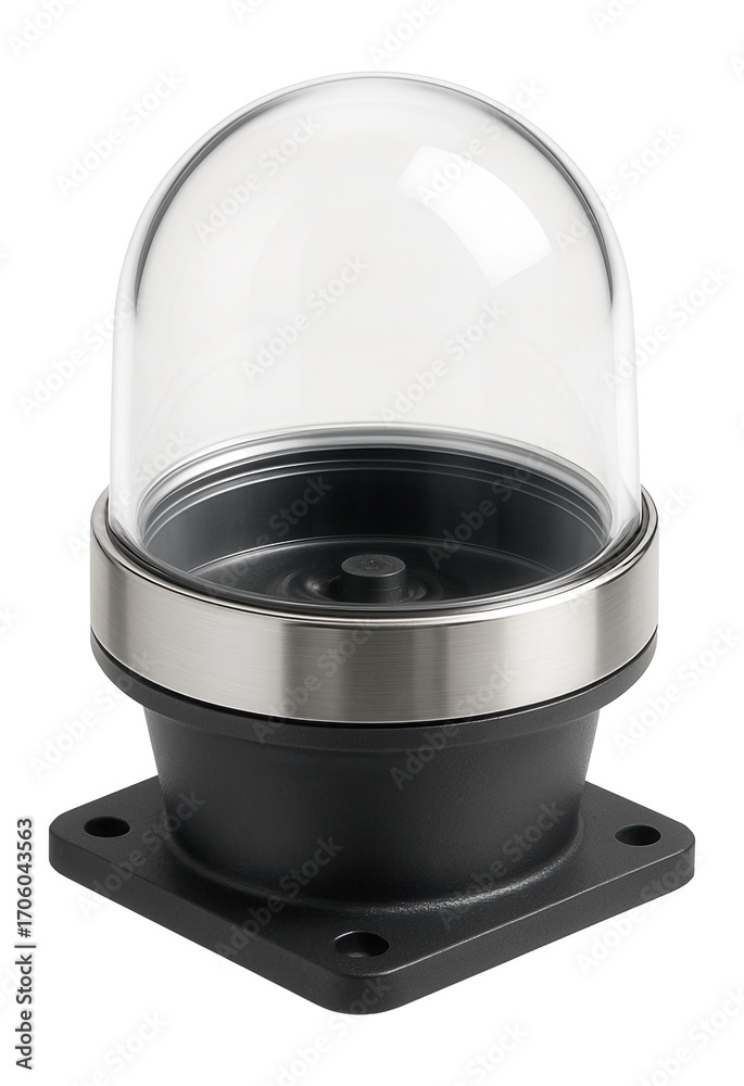 Fototapeta premium Compact radar dome with a transparent protective cover and mounting base