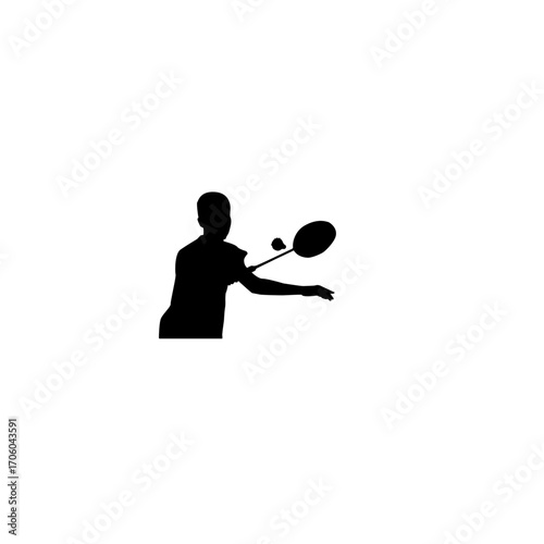 A dynamic silhouette of a badminton player in mid-stroke, showcasing the sport's athleticism.