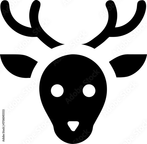 deer antlers, deer head silhouette, black deer horns, deer antler icon, deer head icon, deer logo, wildlife icon, nature icon