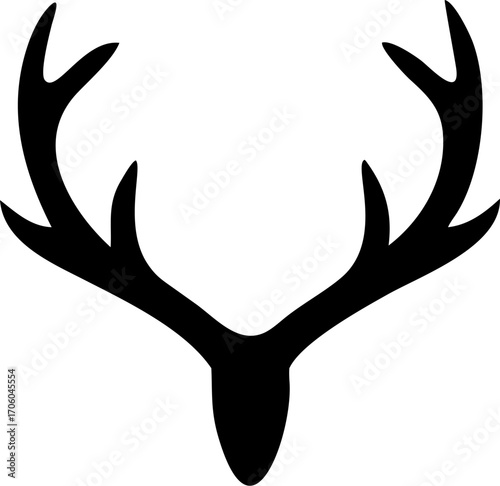 deer antlers, deer head silhouette, black deer horns, deer antler icon, deer head icon, deer logo, wildlife icon, nature icon