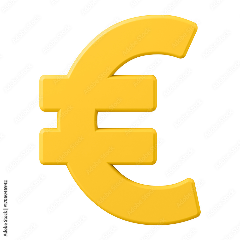 Obraz premium Euro png sign clipart, money currency exchange 3D on transparent background
