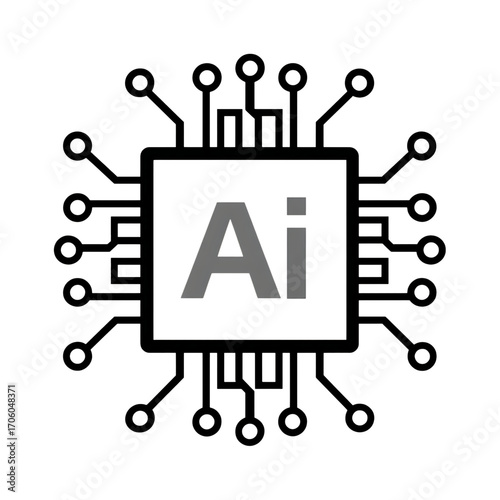 Obraz na płótnie Artificial intelligence symbol ai isolated on transparent background