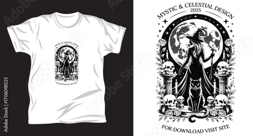 Witchcraft graphic vector t shirt design print.
