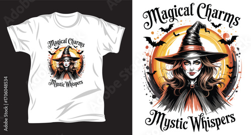 Witchcraft graphic vector t shirt design print.