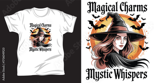 Witchcraft graphic vector t shirt design print.