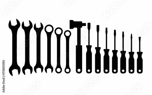Vector art of set of hand tools