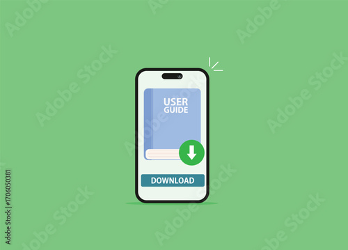 User guide phone. User manual. Vector illustration of instruction manual
