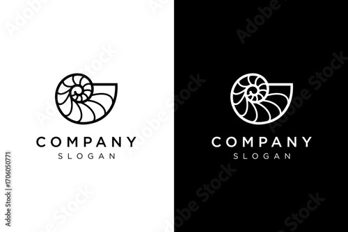 Photos black ammonite shell logo