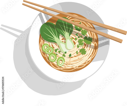 Cute Cartoon Rice Bowl with Fork Vector
