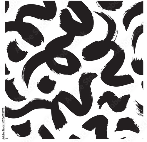 Paint wavy and swirled brush strokes vector collection. Curved lines and wavy brushstrokes