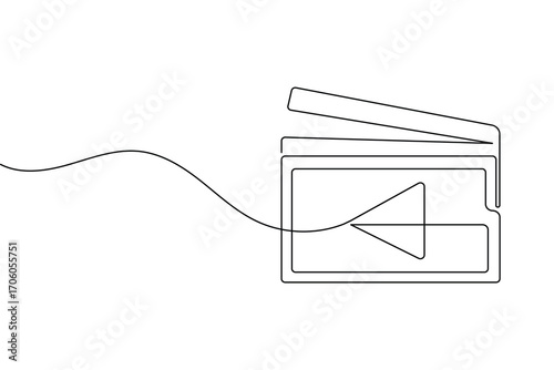 Video camera continuous one line drawing of great for film, media, and video production concepts