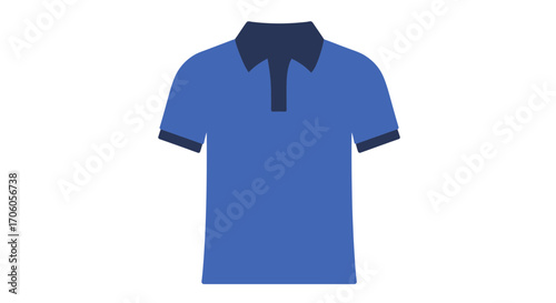 Modern blue polo shirt design for fashion branding and apparel retail concepts