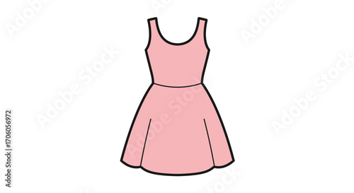 Elegant pink dress design perfect for fashion branding, advertising, and summer style