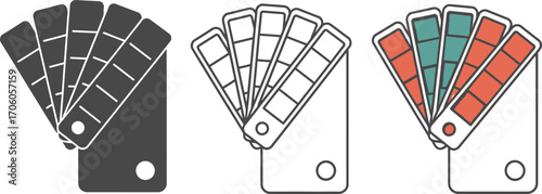 Color Swatch Fan Deck Icons Variety Palette Choices with White Background