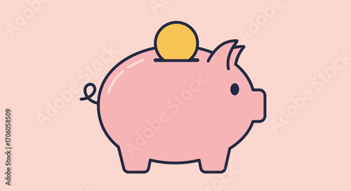 Cute piggy bank saving money for future investments, financial planning, and family goals