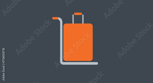 Modern luggage on cart icon for travel and tourism industry designs, perfect for branding and promotion