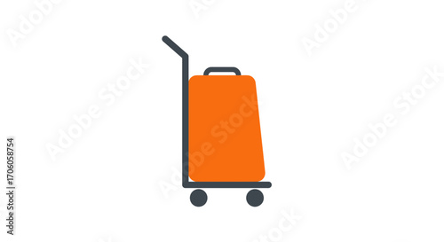 Stylish luggage on a cart is ready for your next exciting adventure or business travel today