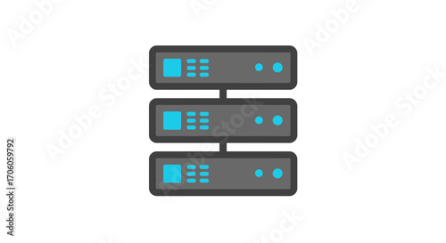 Modern server stack illustration for cloud computing or network infrastructure designs