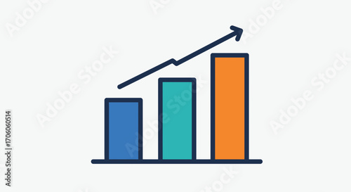 Visualize business growth with this upward trending bar graph for professional data reporting