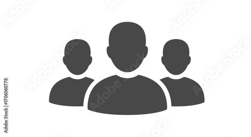 Dynamic team collaboration and unity concept with three figures representing teamwork and partnership