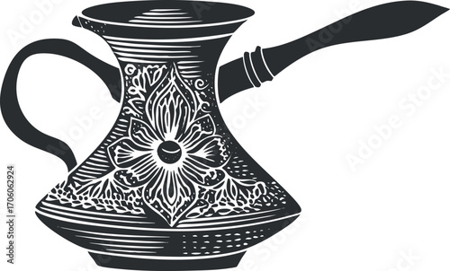 A beautifully designed vintage kettle with floral patterns suitable for traditional tea serving.