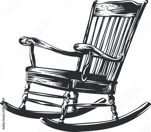 A vintage wooden rocking chair designed for comfort and relaxation in a cozy home setting.