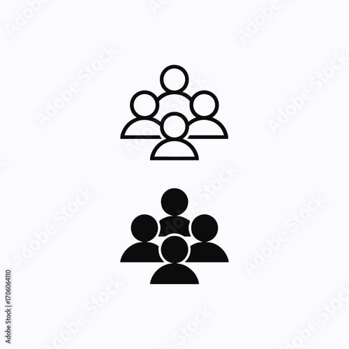 Social People person icon logo flat vector design