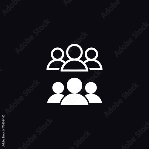 Social People person icon logo flat vector design