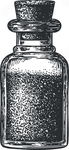 Vintage glass bottle illustration ideal for decorative, medicinal, or artisanal purposes.