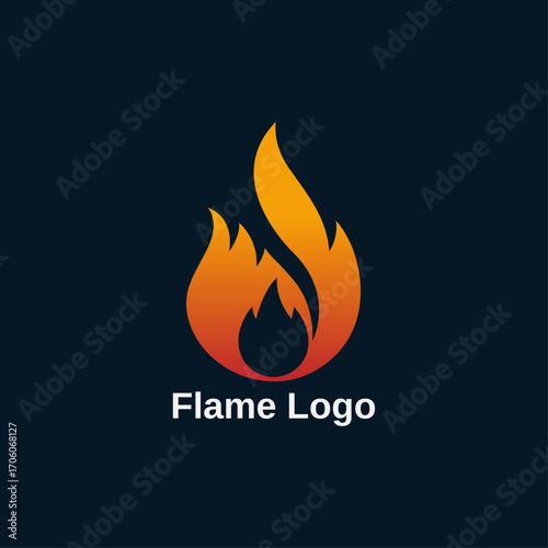 Creative fire vector logo, Abstract flame design, Burning fire silhouette, Bonfire emblem for branding identity
