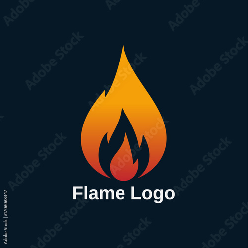 Unique fire flame icon vector, Modern bonfire silhouette, Abstract fire symbol, Branding logo for business
