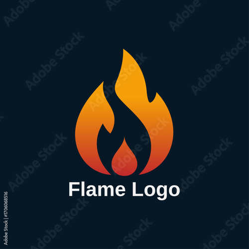 Unique fire flame icon vector, Modern bonfire silhouette, Abstract fire symbol, Branding logo for business
