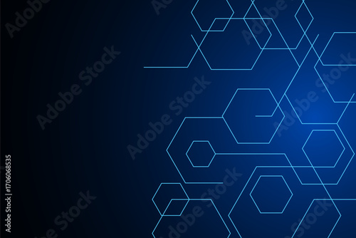 vector sci-fi hexagonal futuristic pattern, innovation future technology background	
