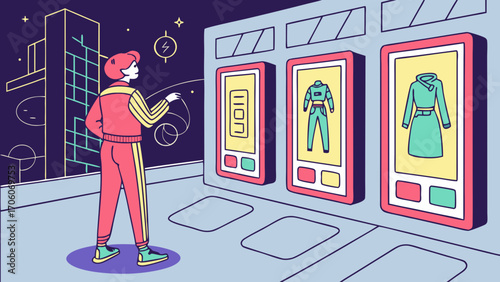 Digital Clothing for Avatars in Metaverse – Vector of Futuristic Fashion, Virtual Style, and Creative style 