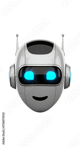 Robot Head Icon Futuristic Technology Artificial Intelligence Automation Digital Innovation Concept Vector Illustration