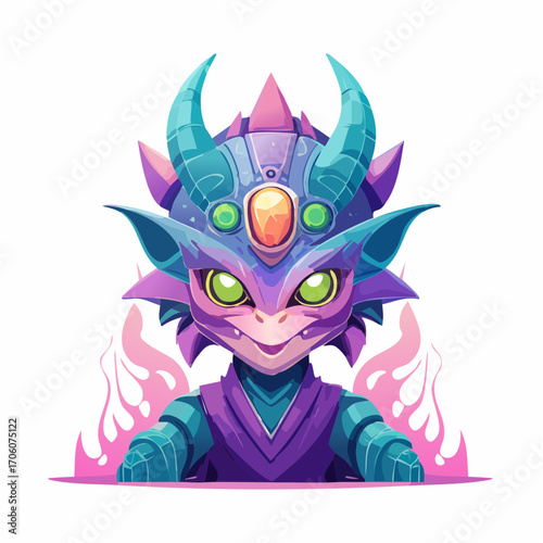 Cute Chibi Dragon Mage Character