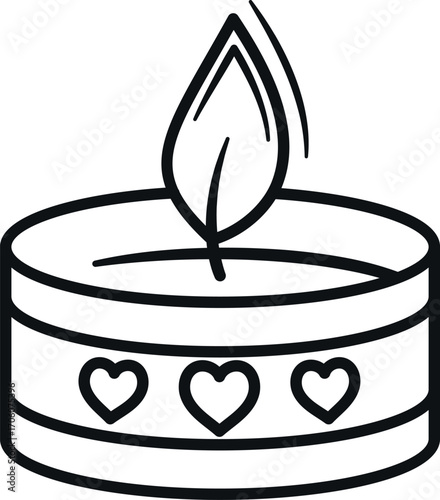 Doodle romantic aroma burning candle