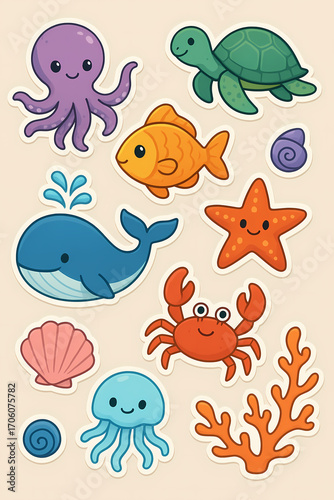 Ocean theme stickers
