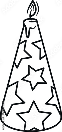 Candle with star doodle design