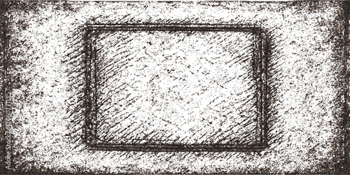 Rough texture black and white paper background with a vintage frame design