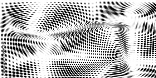 Grunge halftone gradient background. Faded grit noise texture. White and black sand wallpaper. Retro pixelated backdrop ilustrasion vector