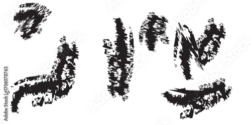 Abstract Brushstrokes in Black and White.