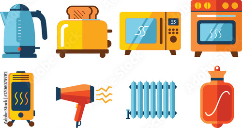 House Appliances Kettle, Toaster, Microwave, Oven, Hair Dryer